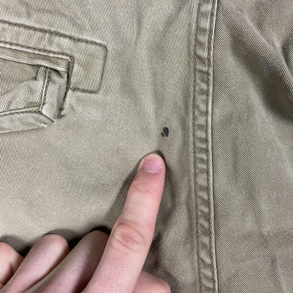 Vintage Y2K Polo Ralph Lauren Cargo Shorts Size 34 Olive Khaki Heavy Cotton